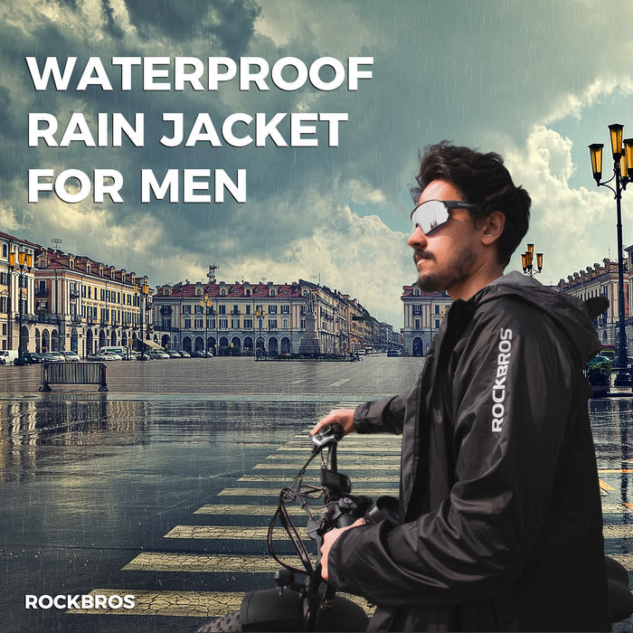 Reflective cycling rain jacket unisex windproof waterproof coat