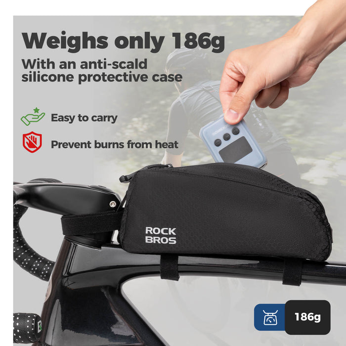 ROCKBROS electric bicycle pump, portable mini air pump with LED display, high-pressure inflation for cycling and outdoor use.