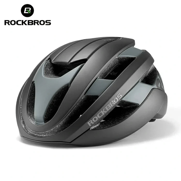 ROCKBROS LK-12 Flowing Light cycling bike helmet with LED lights, aerodynamic design and adjustable fit. #Color_Black (matte)