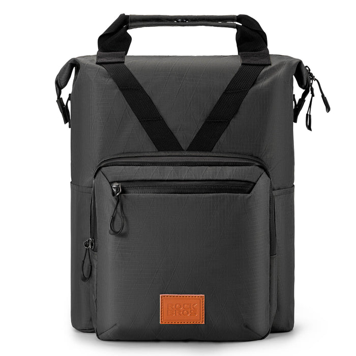 ROCKBROS Folding Bike Handlebar Bag Backpack - H43 – Smart Storage for Every Ride!​ #Color_Black