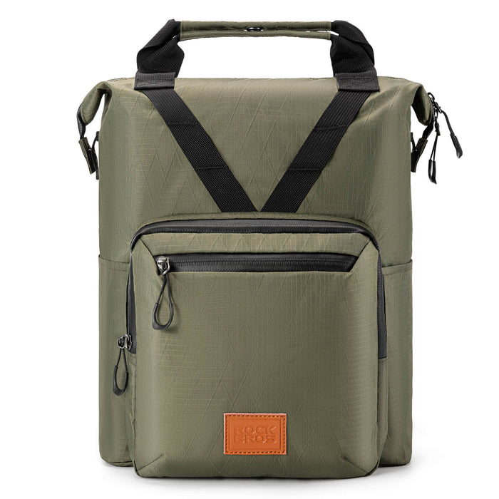 ROCKBROS Folding Bike Handlebar Bag Backpack - H43 – Smart Storage for Every Ride!​ #Color_Army Green