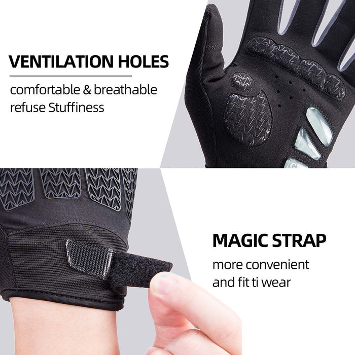 ROCKBROS Full Finger Cycling Gloves, Touchscreen Gel Padded MTB Gloves Winter - ROCKBROS-UK