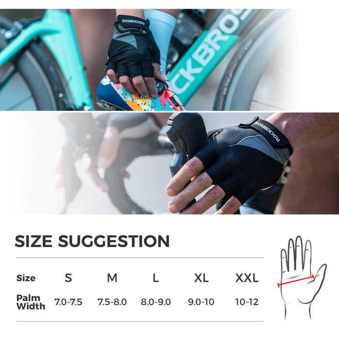 ROCKBROS Half-Finger Gel Padded Cycling Gloves – Grip & Comfort for Summer Rides!