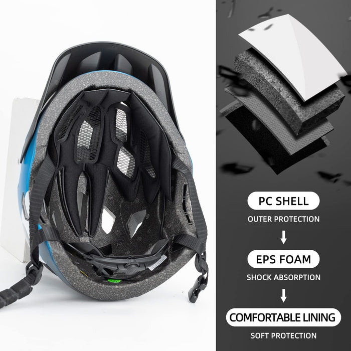 ROCKBROS Kids Helmet Safety Full Face Helmet for BMX MTB & Skateboard #Color_Blue
