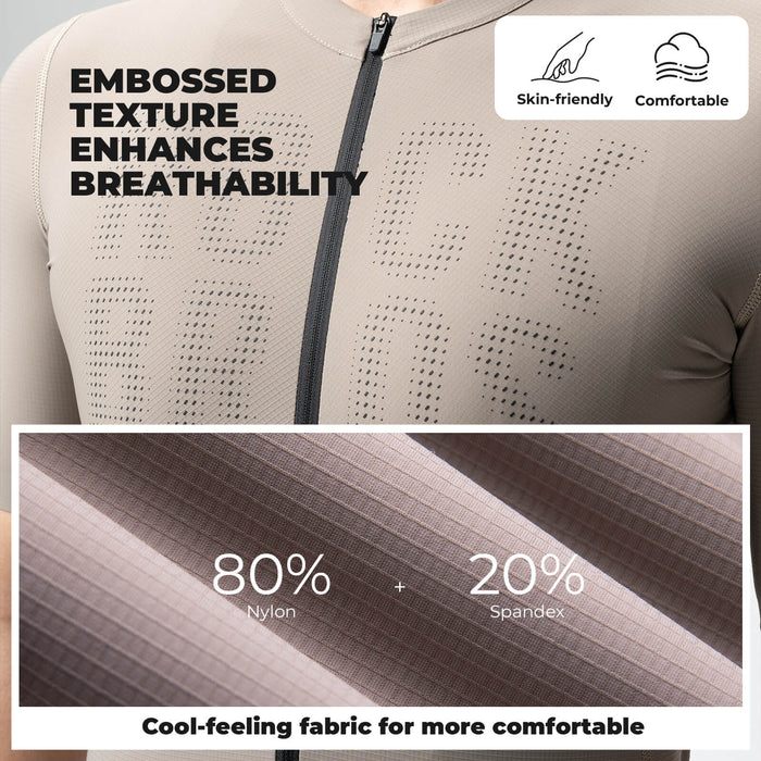 rockbros men's short-sleeve cycling jersey yddx009 with breathable fabric and aerodynamic fit for summer rides  #Color_Khaki