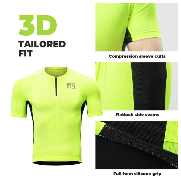 ROCKBROS Men’s Reflective Cycling Jersey – Ride Safe, Stay Fast!
