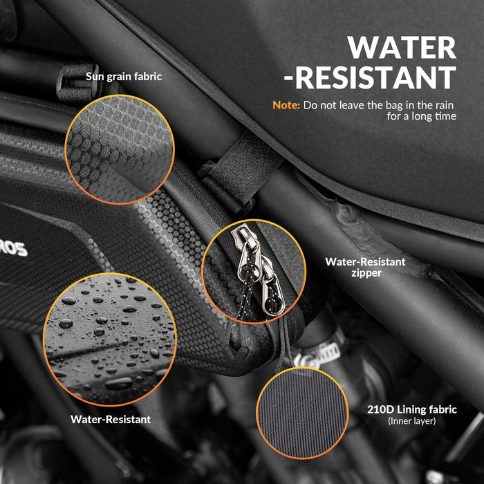 ROCKBROS Motorcycle Bag Motorcycle Water-Repellent Tool Bag 1.5L Black #Style_Left