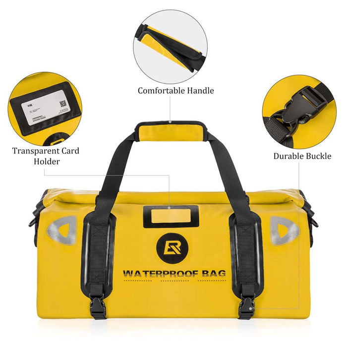 ROCKBROS Motorcycle Saddle Bag 100% Waterproof Travel Bag with Shoulder #Color_Yellow