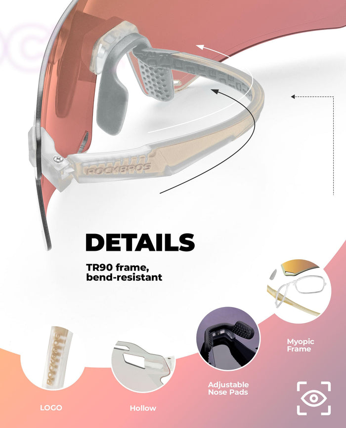 ROCKBROS Photochromic Cycling Sunglasses Frameless - SP318 - ROCKBROS-UK
