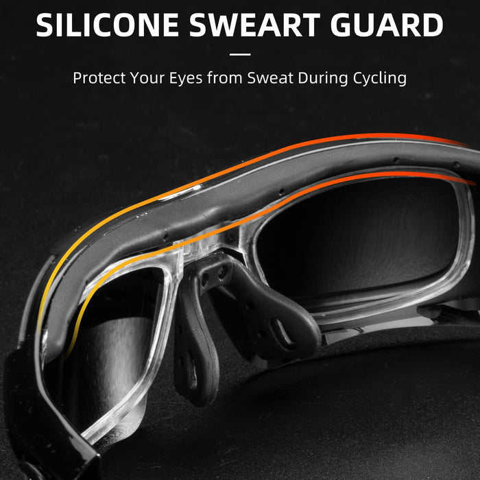 ROCKBROS Polarized Cycling Sunglasses with 5 Interchangeable Lenses ALT #color_White Grey