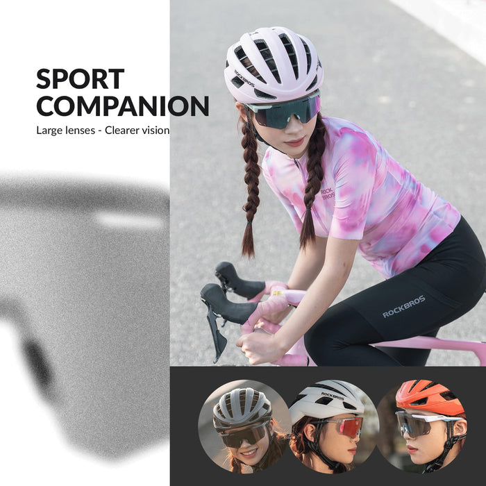 ROCKBROS Polarized Sunglasses 100% UV400 Protection Cycling Glasses #Color_Black
