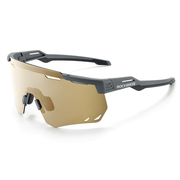 ROCKBROS Polarized Sunglasses 100% UV400 Protection Cycling Glasses #Color_Grey