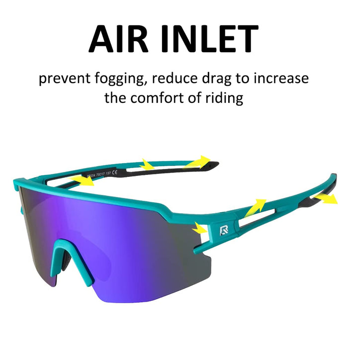 ROCKBROS Polarized Sunglasses Mens Womens Cycling Glasses for Outdoor Sports #Color_Turquoise Blue