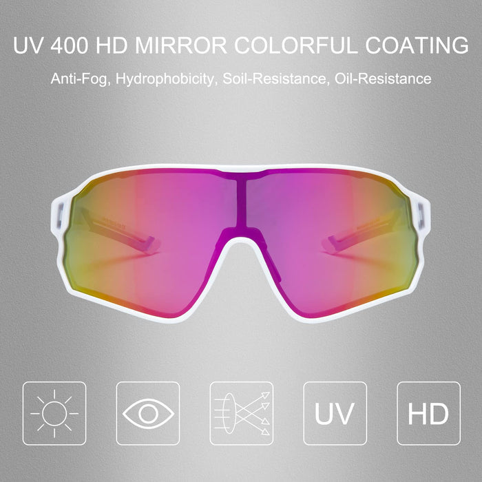 ROCKBROS Polarized Sunglasses UV 400 Protection TR90 Frame Outdoor Sports #Color_White Blue