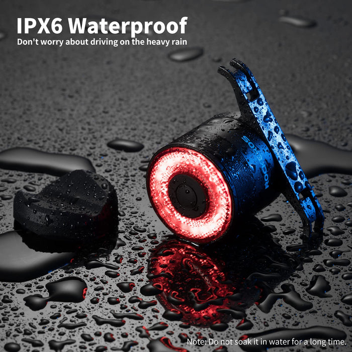 ROCKBROS Q3 Smart Bike Rear Light IPX6 Waterproof LED Brake Light USB Charging