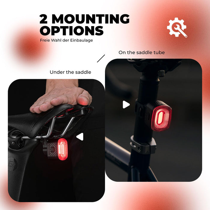 ROCKBROS Rear Bike Light Rechargeable Waterproof Ultra Bright LED Taillight - ROCKBROS-UK