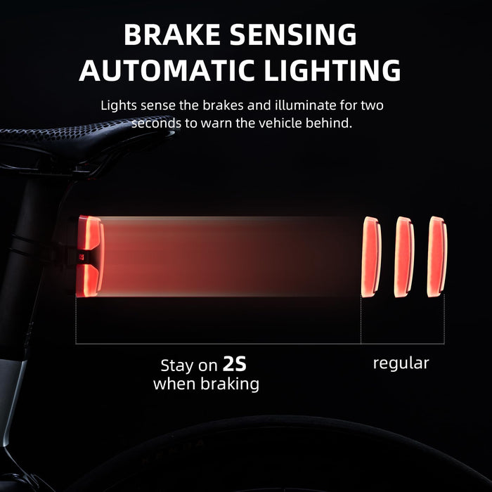 ROCKBROS Rear Bike Light USB Rechargeable with Brake Sensing 5 Modes - ROCKBROS-UK