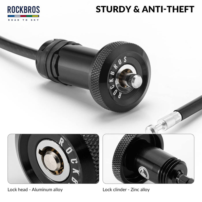 ROCKBROS Road-to-Sky Bicycle Cable Lock Mini Multifunctional Hidden 65cm