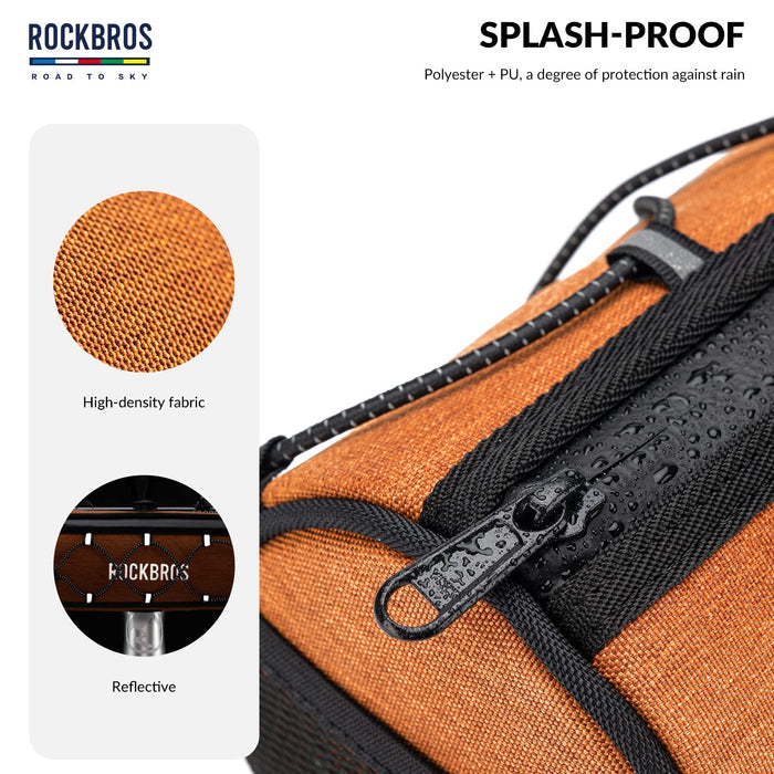 ROCKBROS Road-to-Sky Bicycle Handlebar Bag Front Bag for Bikes 5 Colors #Color_Orange