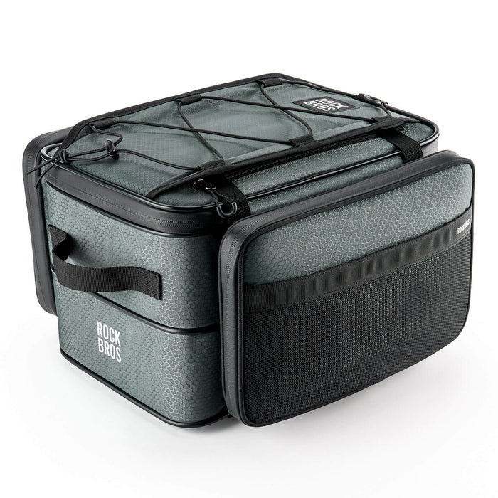 ROCKBROS Road to Sky bike pannier bag, foldable and versatile bike rack bag, 15-30L large capacity, waterproof and durable. #Color_Grey