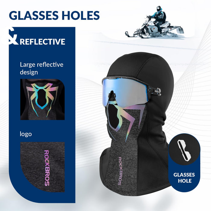 ROCKBROS Ski Mask Balaclava, Windproof Thermal Winter Mask for Cycling & Sports - ROCKBROS-UK