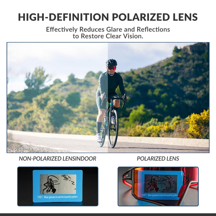 ROCKBROS Sports Sunglasses UV400 Protection Cycling Glasses with TR90 Frame #Style_Gray Polarized Lense