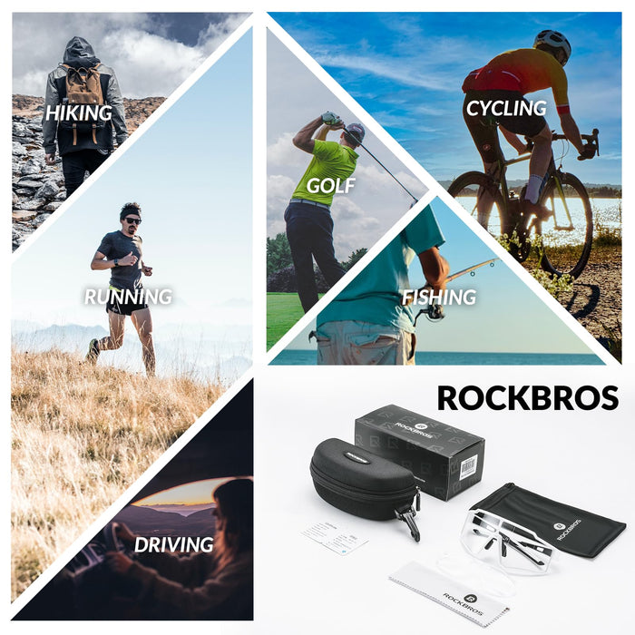 ROCKBROS Sports Sunglasses UV400 Protection Cycling Glasses with TR90 Frame #Style_Gray Polarized Lense