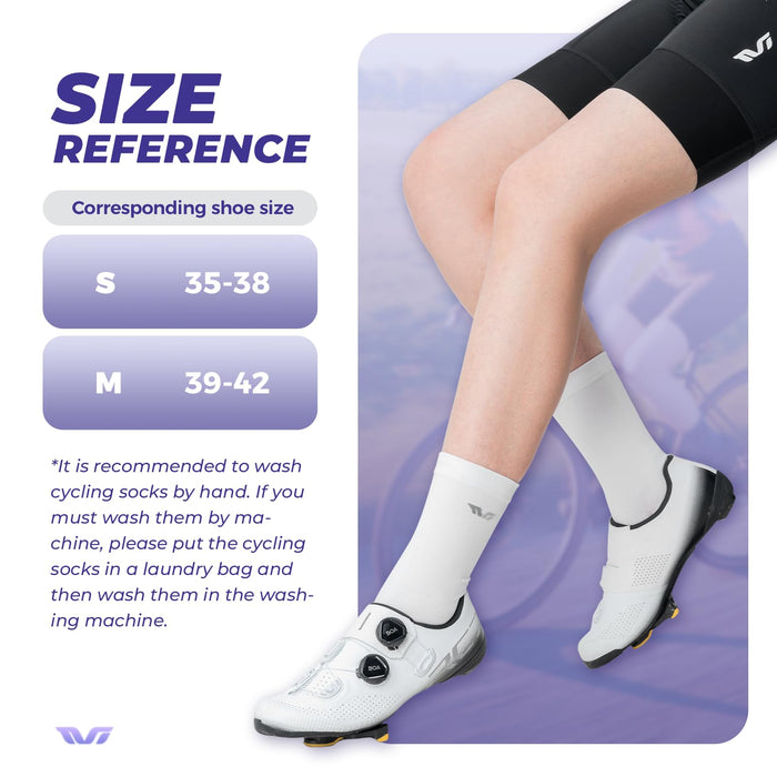 ROCKBROS TVI Performance Cycling Socks 2-Pairs Lightweight Breathable Crew - ROCKBROS-UK
#Color_White