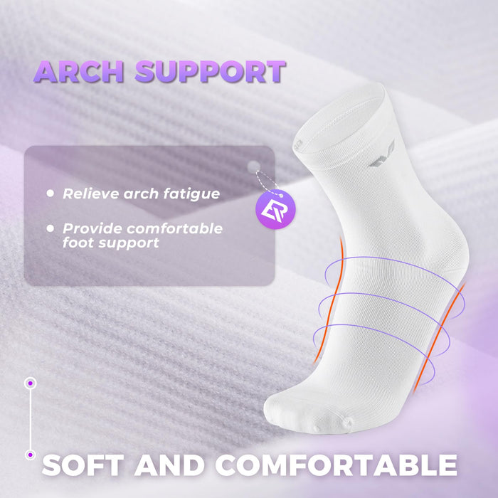 ROCKBROS TVI Performance Cycling Socks 2-Pairs Lightweight Breathable Crew - ROCKBROS-UK
#Color_White