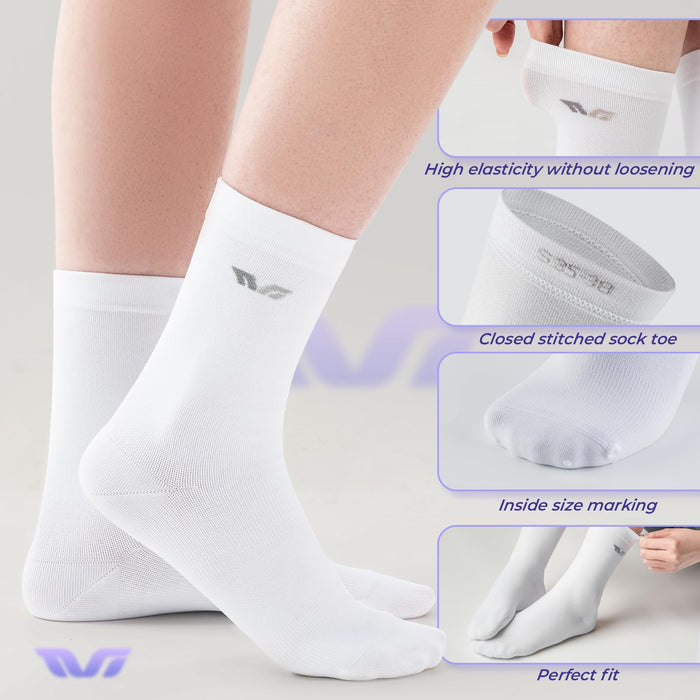 ROCKBROS TVI Performance Cycling Socks 2-Pairs Lightweight Breathable Crew - ROCKBROS-UK
#Color_White