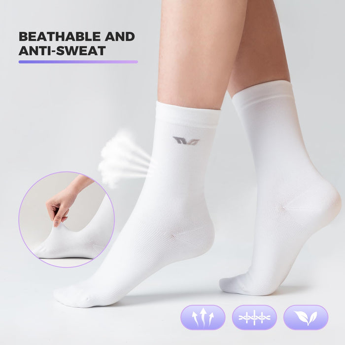 ROCKBROS TVI Performance Cycling Socks 2-Pairs Lightweight Breathable Crew - ROCKBROS-UK
#Color_White