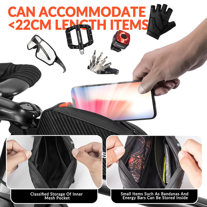 ROCKBROS Ultralight Bike Frame Bag Waterproof & Reflective Top Tube Bag