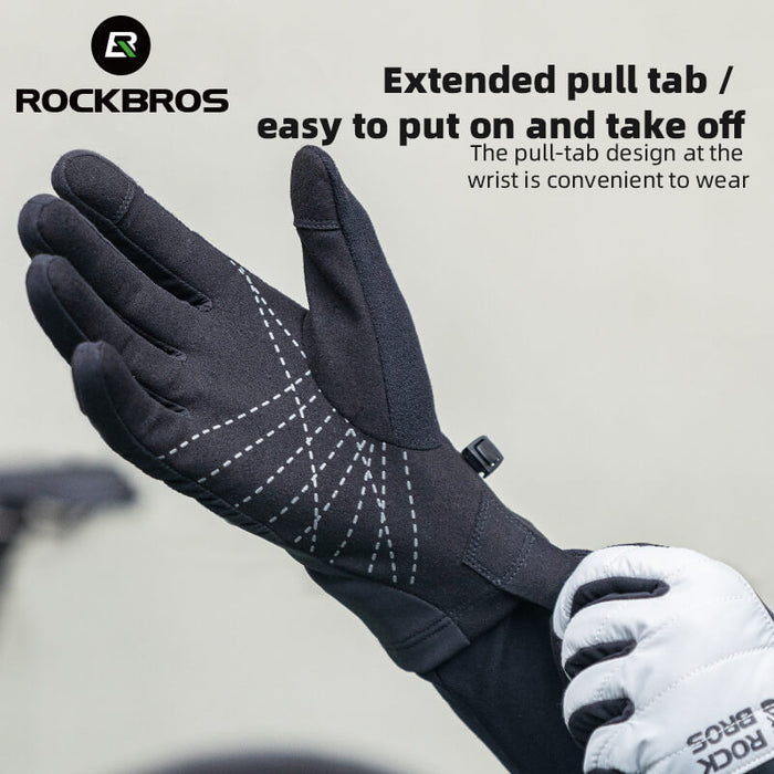 ROCKBROS Windproof Warm Shockproof Touch Screen Gel Bike Gloves