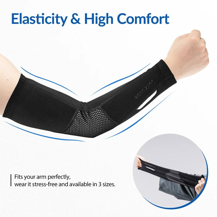 rockbros black thermal arm sleeves in soft fleece-lined polyester-spandex