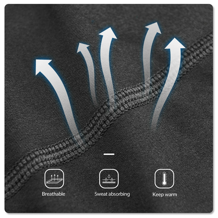 rockbros black thermal arm sleeves in soft fleece-lined polyester-spandex