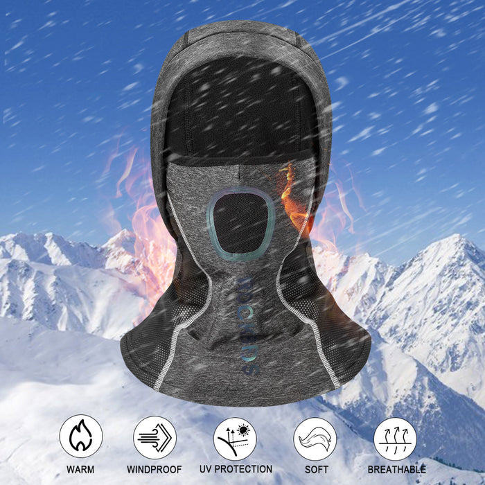 ROCKBROS Winter Balaclava Face Mask Reflective Windproof Breathable for Outdoor Sports #Style_Dark gray heather