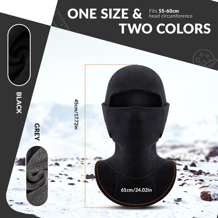 ROCKBROS Winter Balaclava Windproof Fleece Ski Mask for Men and Women #Color_Black