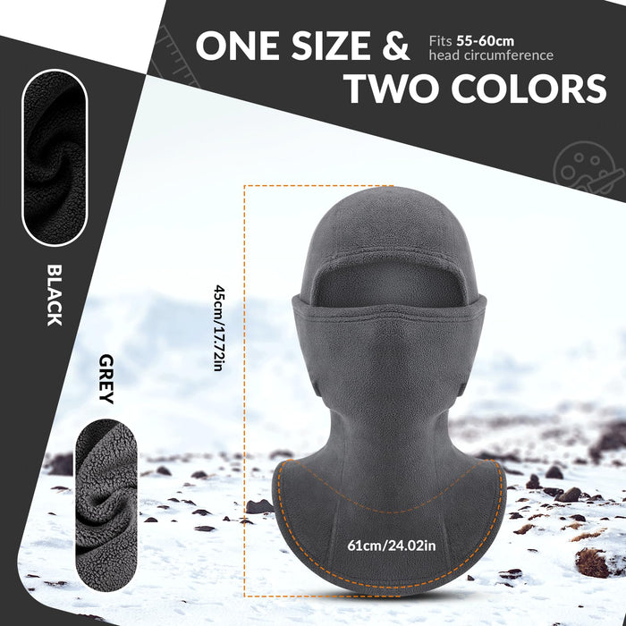 ROCKBROS Winter Balaclava Windproof Fleece Ski Mask for Men and Women #Color_Grey