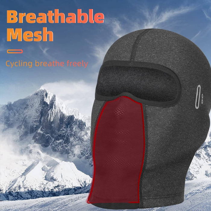 ROCKBROS windproof winter balaclava, full-face mask with glasses holes in black #Color_Black