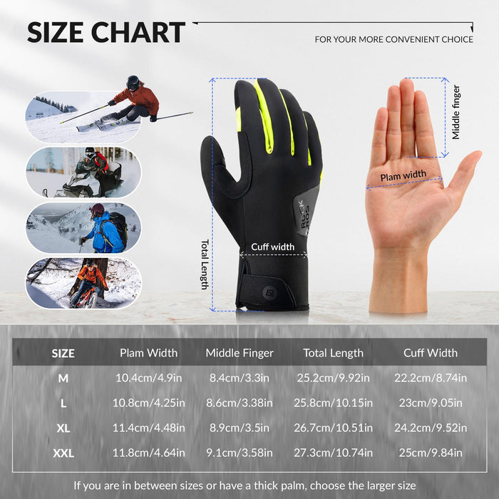 ROCKBROS Winter Gloves Thermal Cycling Gloves Non-slip Touch Screen Gloves