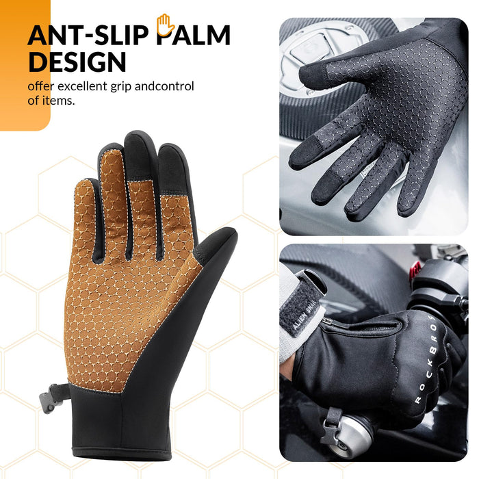 ROCKBROS Winter Windproof Thermal Anti-Slip Touchscreen Unisex Cycling Gloves