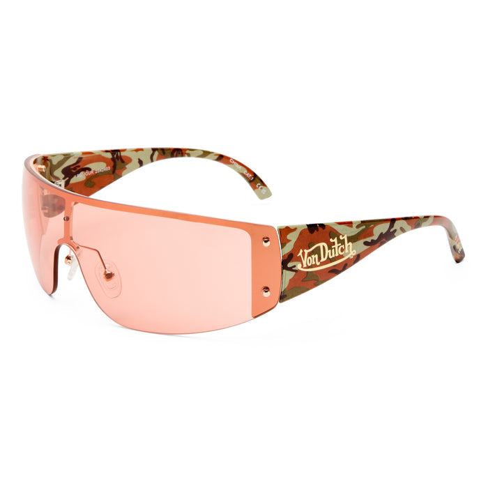 Rumour Gold Camo Female Aviator Sunglasses | Aire