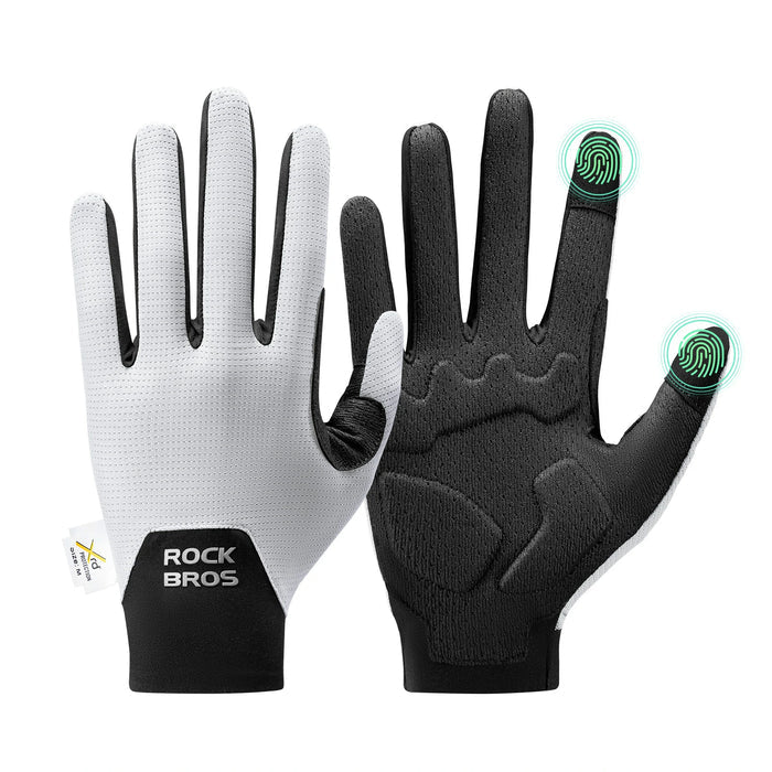 S403-1 Summer Cycling Gloves Padded, Breathable & Touchscreen | ROCKBROS#COLOR_White