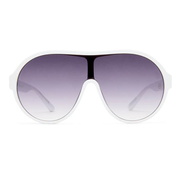 Scandalous White Uni-Sex Aviator Sunglasses | Aire