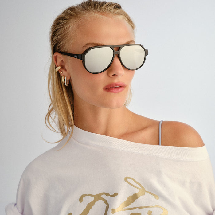 Shameless Black Uni-Sex Aviator Sunglasses | Aire