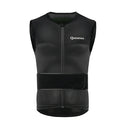A black ski back vest with a front zipper and the brand 'Qunature' written on the upper front.