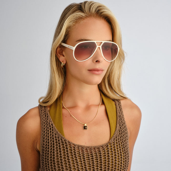 Skyveil Ivory Uni-Sex Aviator Sunglasses | Aire