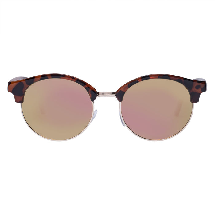 Spherical Dark Tort Female Round Sunglasses | Aire