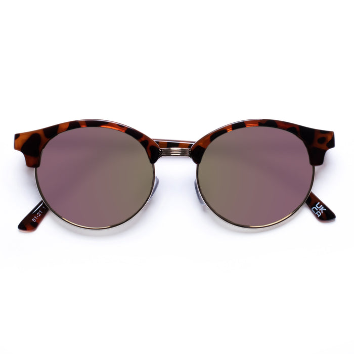 Spherical Dark Tort Female Round Sunglasses | Aire
