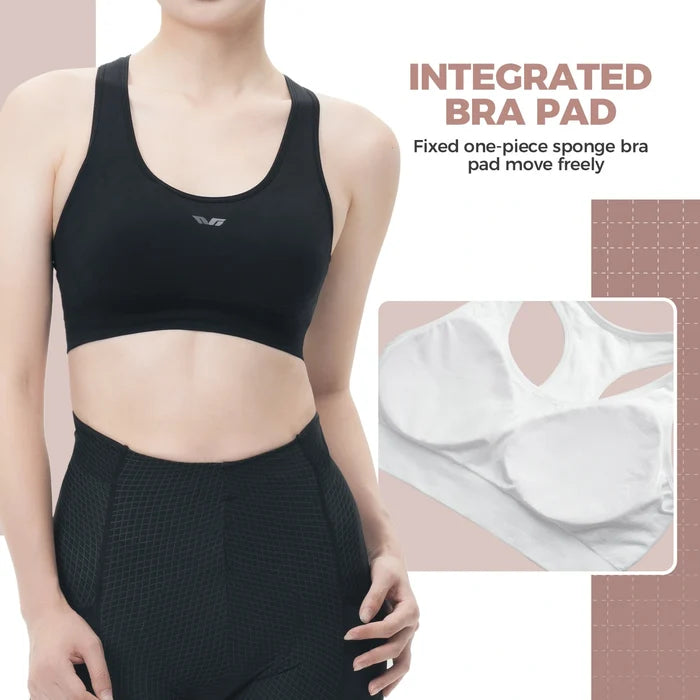 ROCKBROS sports bra for women high impact seamless padding
#Color_Black